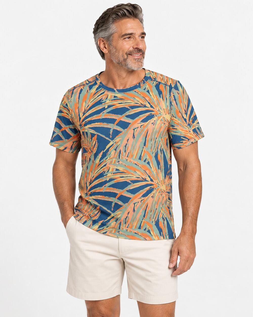Chubbies Men’s Tropical Palm Print Performance Shirt Large 44" Chest